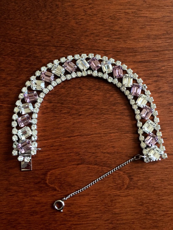 Kramer Lavender and Clear Rhinestone Bracelet/Kram