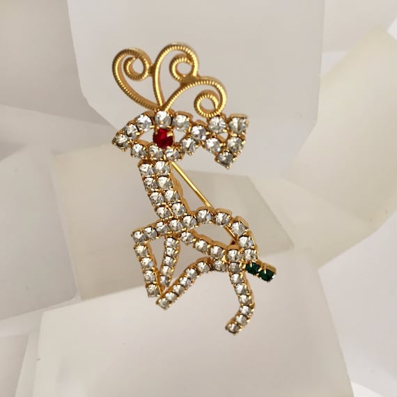 Hobe MINT Rudolph Reindeer Pin, Hobe Reindeer Pin,