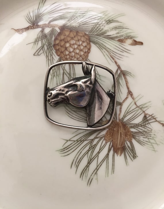 Sterling Horse Head Pin, Sterling Horse Pin, Vintage Sterling Horse Head Pin, Vintage Sterling Silver Horse Head Pin, Silver Horse Head Pin