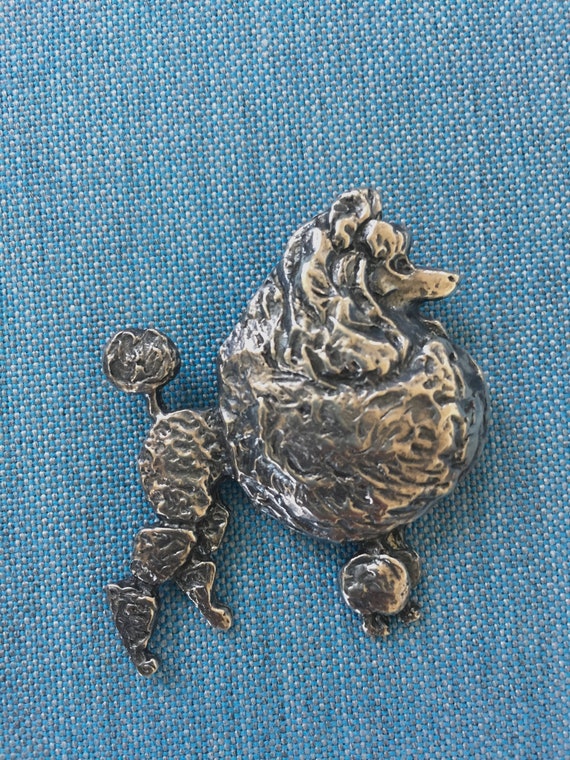 Vintage Guglielmo CINI Sterling Silver POODLE Pin… - image 2