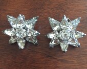Weiss Clear Rhinestone Earrings,Weiss Starburst Rhinestone Earrings,Weiss Tear Drop Rhinestone Earrings,Bride Bridal Wedding Earrings, Weiss