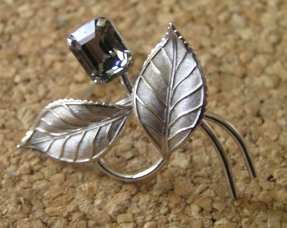 Sterling Silver Leaf Pin, Hand Made Sterling Silv… - image 4