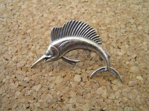 Sterling Silver Sailfish Pin/Sterling Silver Swor… - image 9