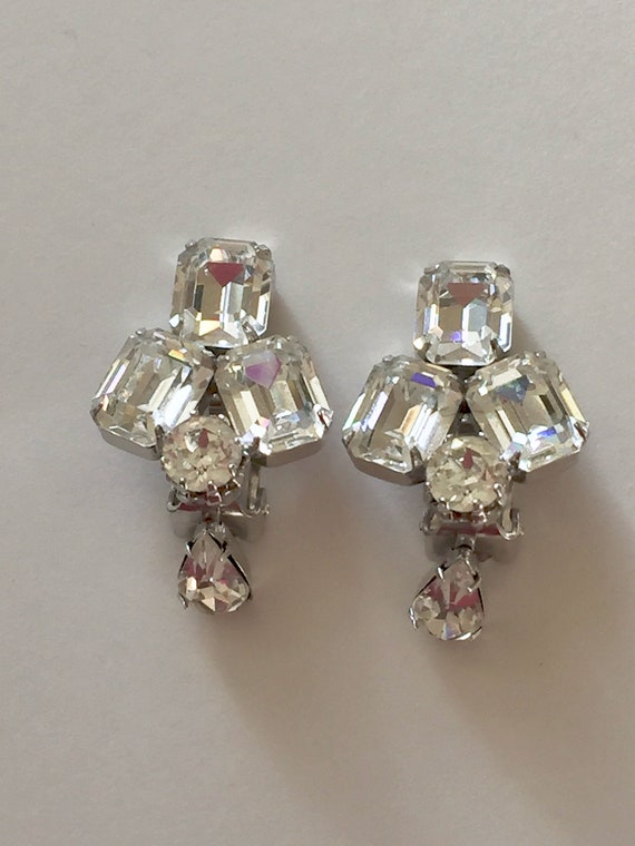 WeissClearRhinestoneEarrings,Weiss Rhinestone Ear… - image 7