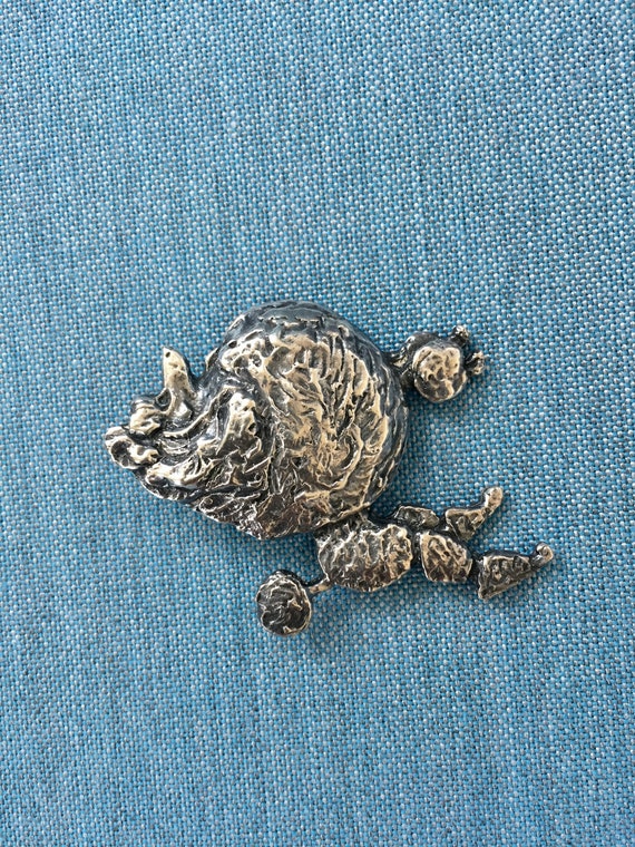 Vintage Guglielmo CINI Sterling Silver POODLE Pin… - image 6