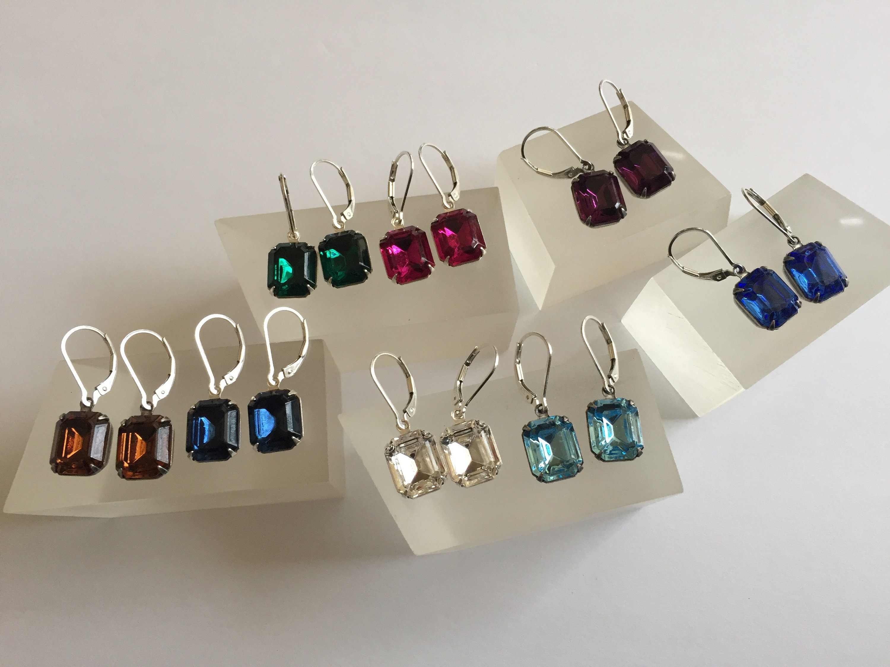 Emerald Cut Earrings swarovski Crystal Emerald Cut Earrings