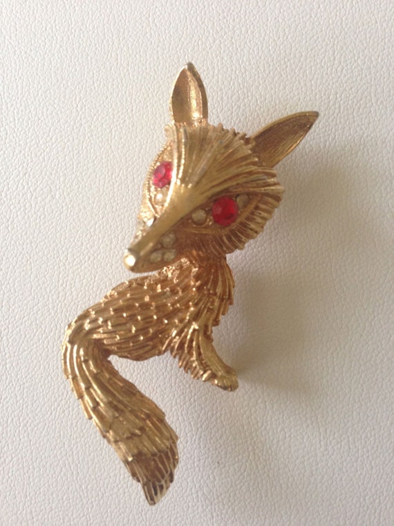 Fox Pin, Vintage MINT Coro Fox Pin, Coro Fox Pin B