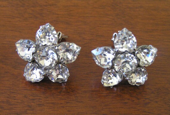 Weiss Clear Rhinestone Earrings,Weiss Starburst R… - image 4