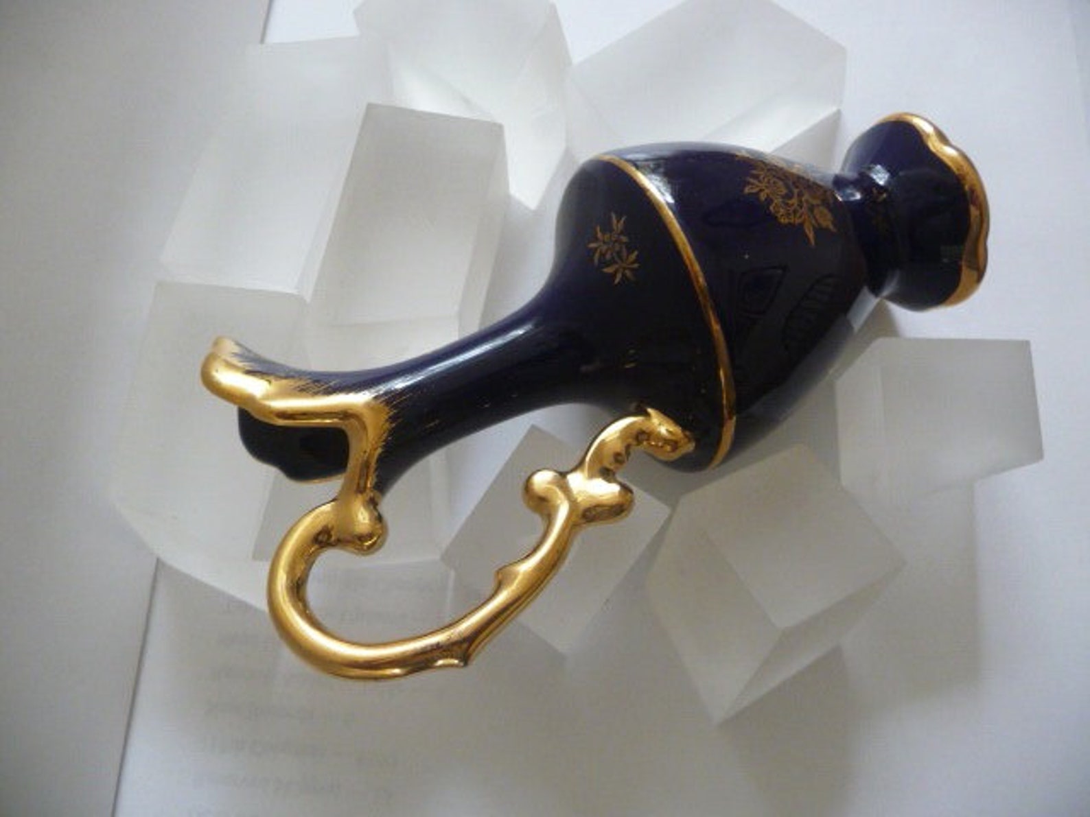 Vintage Limoges Porcelain Jug Limoges Porcelain Cobalt Vase Etsy