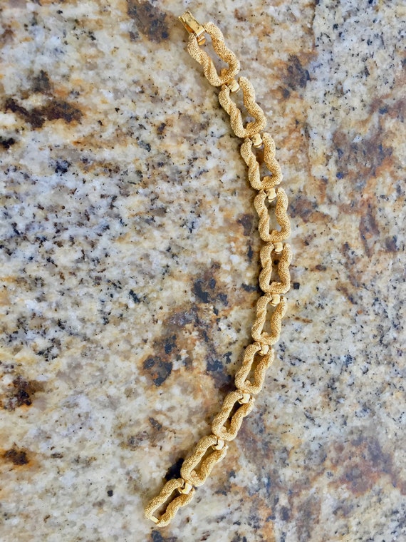 Crown Trifari Bracelet/Crown Trifari Gold Tone Bracelet/Crown Trifari Gold Chain Link Bracelet/Crown Trifari Brushed Gold Bracelet View 6
