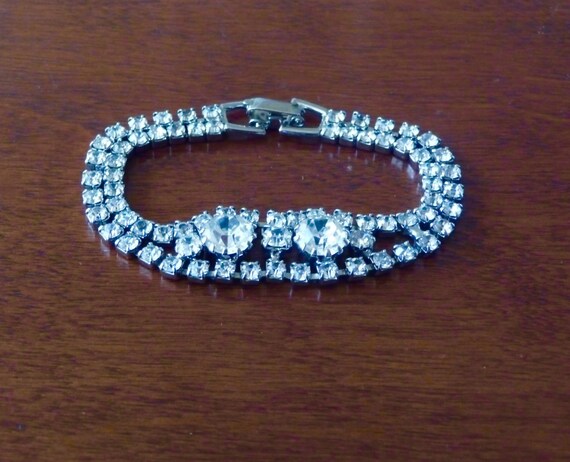 Weiss 2 Row Rhinestone Bracelet, Weiss 2 Row Clea… - image 3