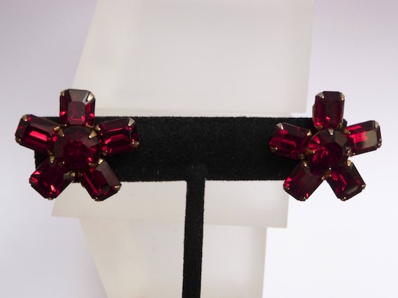 Weiss Red RhinestoneEarrings/Weiss Rhinestone Ear… - image 5