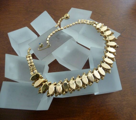 Weiss Blue Rhinestone Necklace, Weiss Blue Glass … - image 7