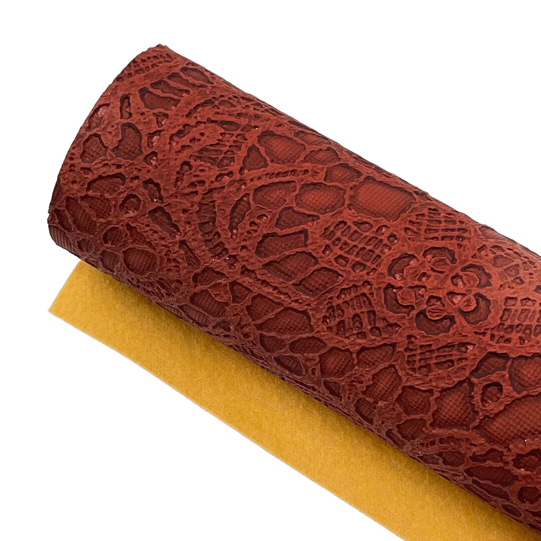 BRICK FLORAL LACE - Textured Faux Leather -A4 Fabric Sheet, Felt ...