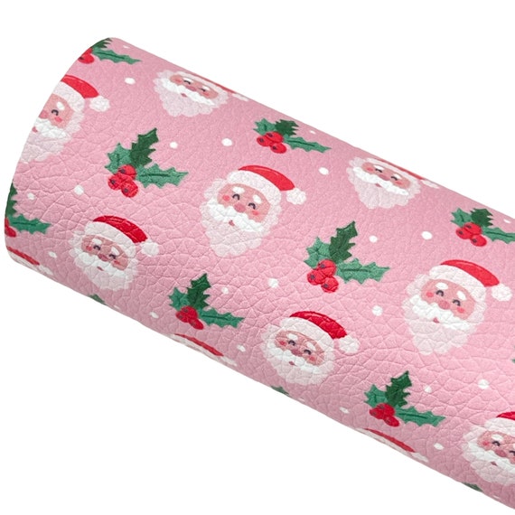 Santa and Mistletoes on Pink Faux Leather Sheets - To All A Good