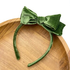 JUNIPER VELVET - Velvet Bow Headband - Girls Hard Headband - School Girl Headband - Everyday Headband with removable bow - 26 colors