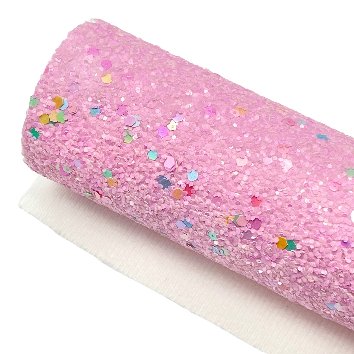 PINK FUNFETTI Chunky Glitter A4 Fabric Sheet, Felt Backing Perfect for