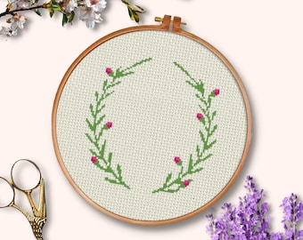 Laurel Border PDF Cross Stitch Pattern Needlecraft - Instant Download - Modern Chart