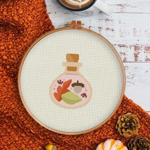Autumn in a Bottle PDF Cross Stitch Pattern Needlecraft - Instant Download - Modern Chart