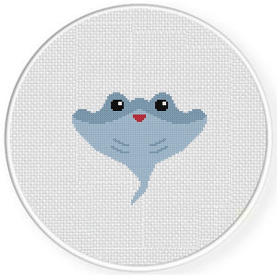 Cute Manta Ray PDF Cross Stitch Pattern Needlecraft Instant