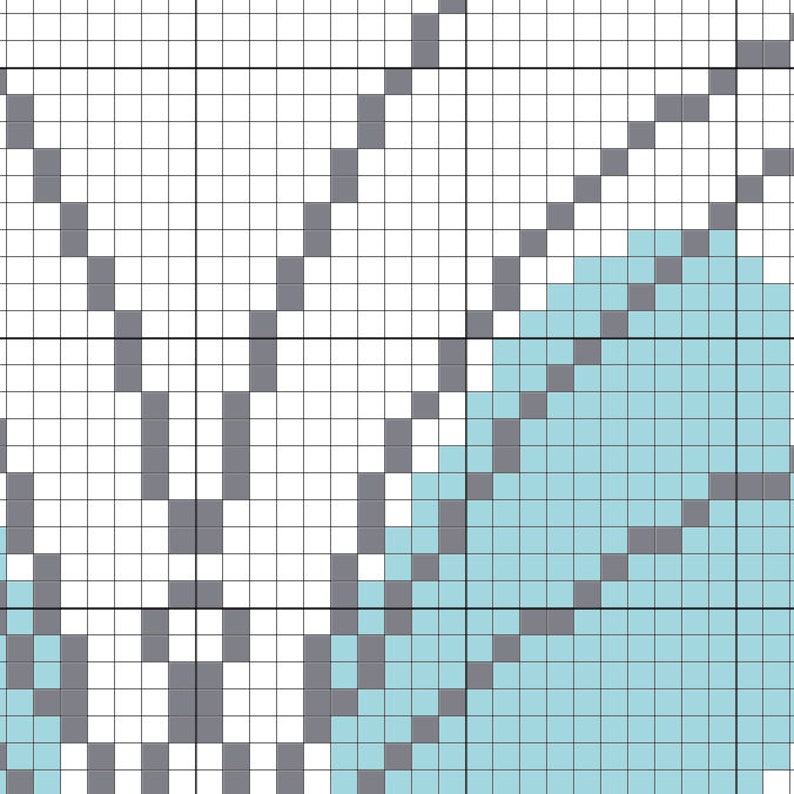 May include: A black and white pixel art design with a blue and white pattern. The design is made up of squares and is reminiscent of a geometric pattern.