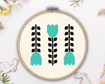 Tulpen PDF Kreuzstichmuster Needlecraft - Instant Download - Modern Chart