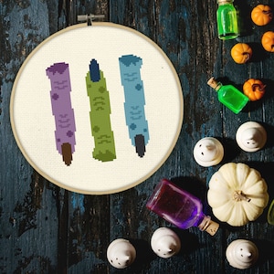 Zombie Fingers PDF Cross Stitch Pattern Needlecraft - Instant Download - Modern Chart