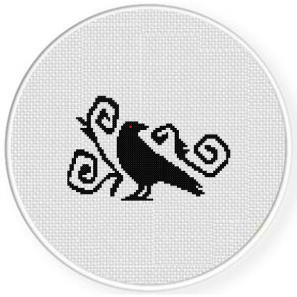 Baroque Crow PDF Cross Stitch Pattern Needlecraft - Instant Download - Modern Chart