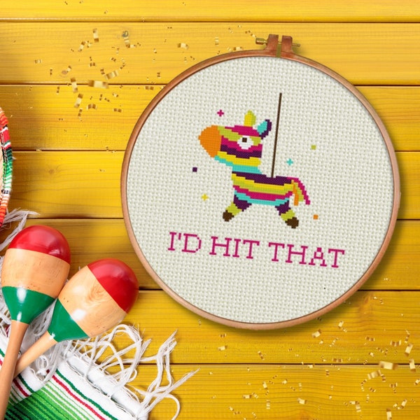 I_d Hit That PDF Cross Stitch Pattern Needlecraft - Instant Download - Modern Chart