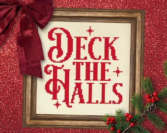Deck The Halls PDF Cross Stitch Pattern Needlecraft - Instant Download - Modern Chart