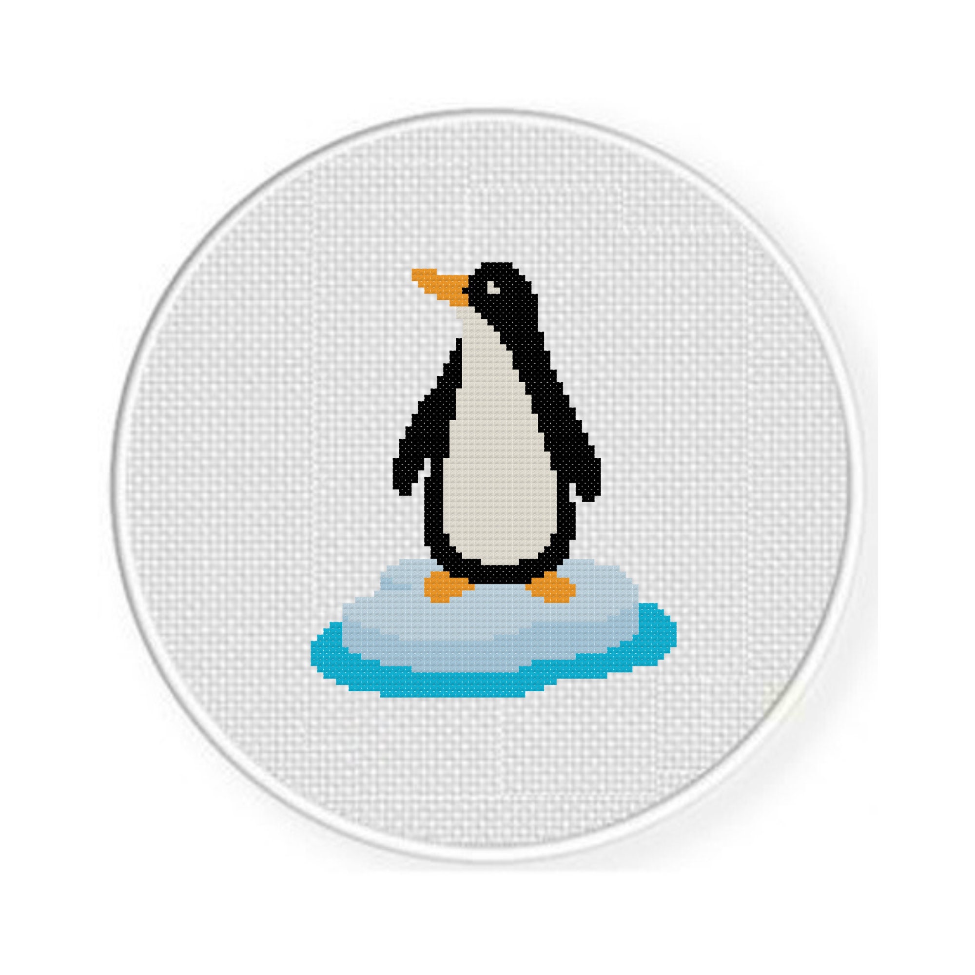 Penguin on Ice PDF Cross Stitch Pattern Needlecraft - Instant