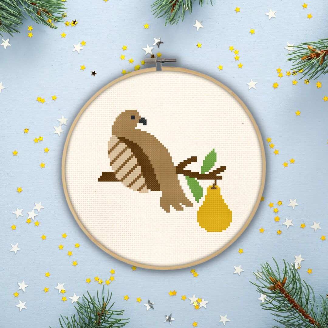Partridge in a Pear Tree PDF Cross Stitch Pattern Needlecraft - Instant ...