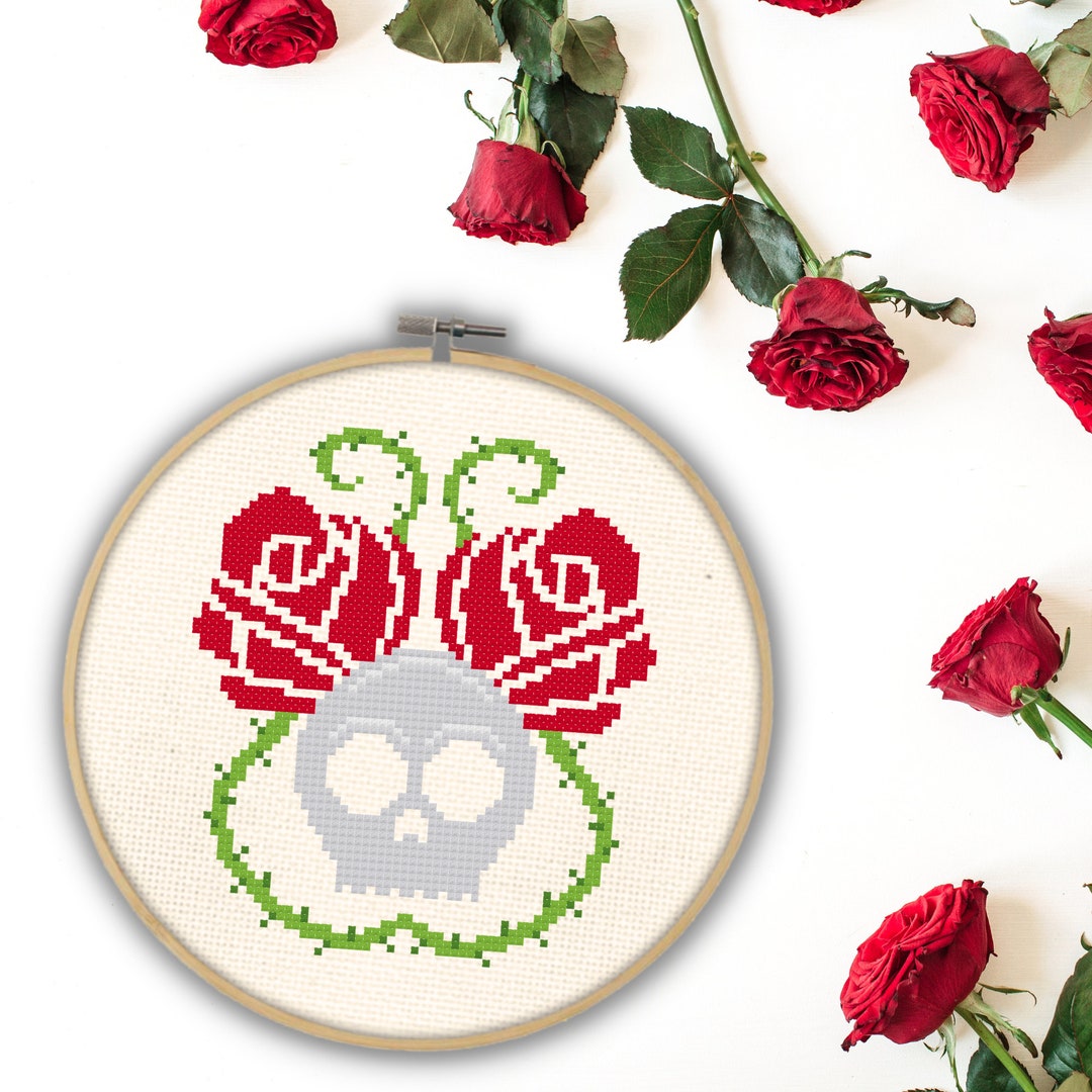 Skull and Roses PDF Cross Stitch Pattern Needlecraft - Instant Download ...