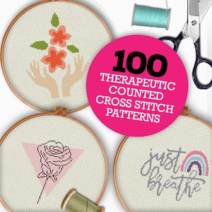 100 Counted Cross Stitch Patterns, Xstitch, Therapeutic Cross Stitch Patterns, For beginners to Advanced, Instant Download