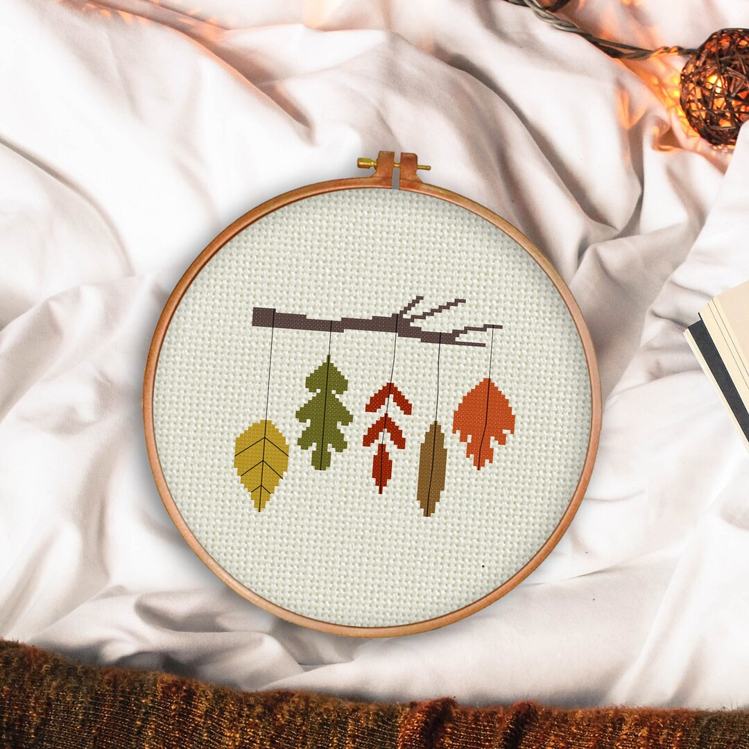 Hanging Autumn Leaves PDF Cross Stitch Pattern Needlecraft - Instant ...