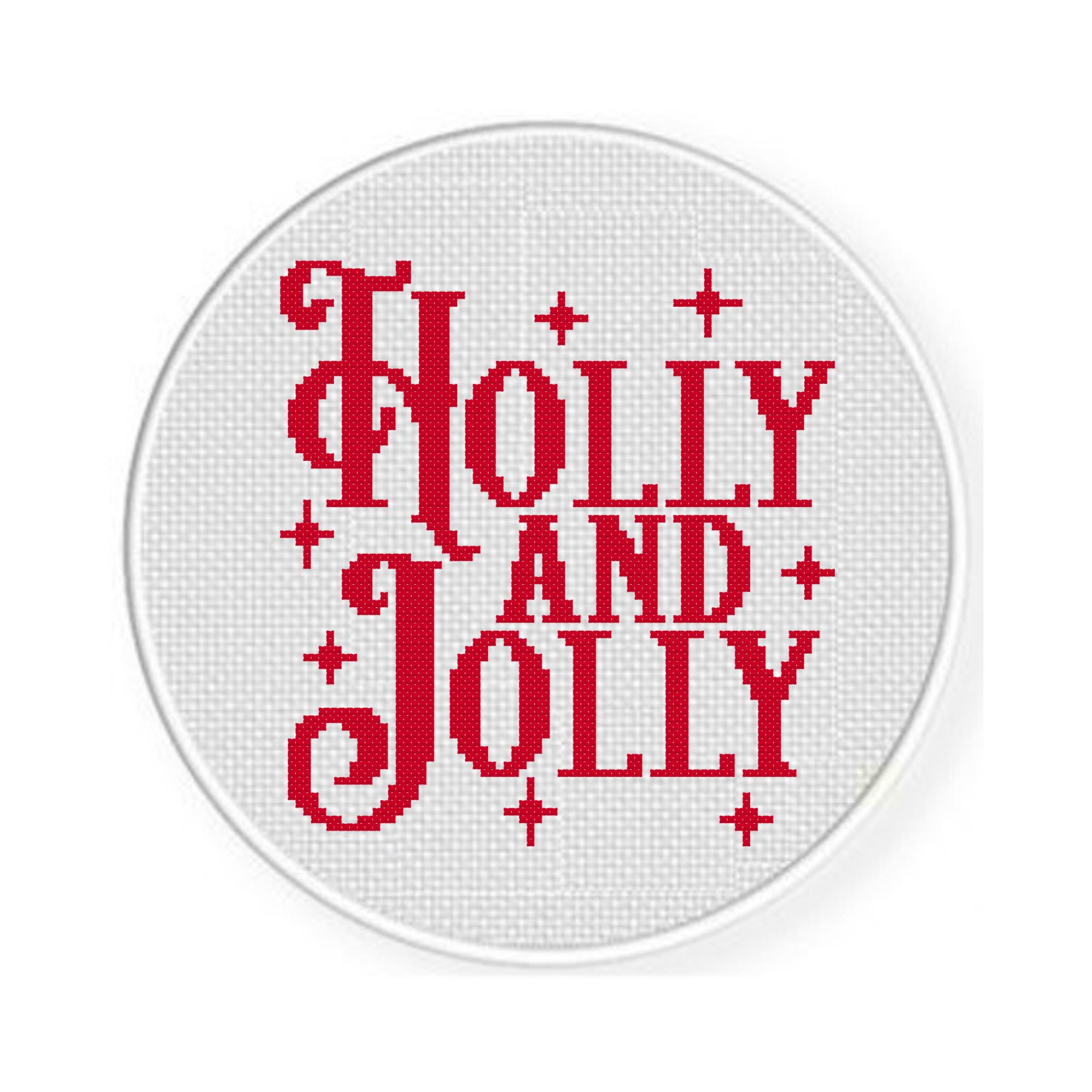 Holly & Jolly PDF Cross Stitch Pattern Needlecraft - Instant Download ...