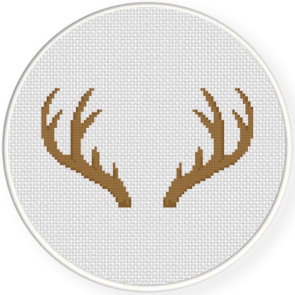 Antler PDF Cross Stitch Pattern Needlecraft - Instant Download - Modern Chart