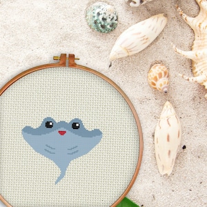 Cute Manta Ray PDF Cross Stitch Pattern Needlecraft - Instant Download - Modern Chart