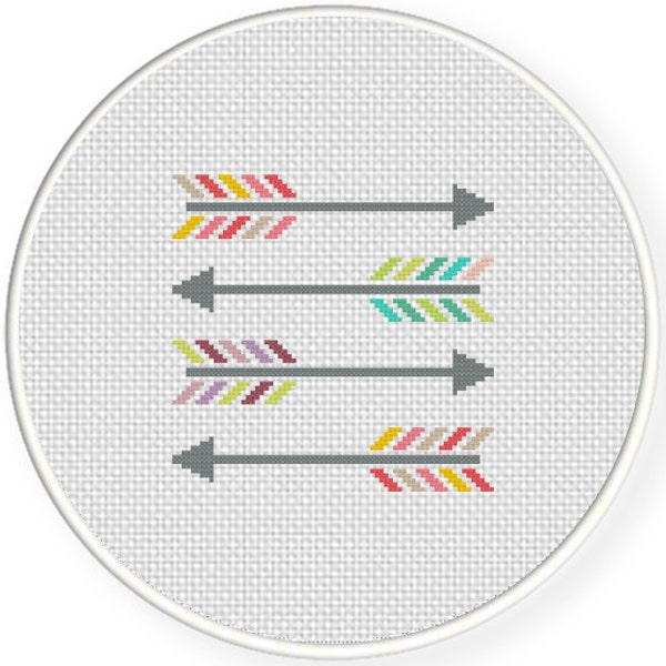 Colorful Arrows PDF Counted Cross Stitch Pattern, Xstitch, Instant Download - Modern Chart