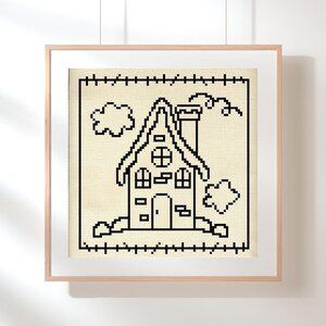 House Patch PDF Cross Stitch Pattern Needlecraft - Instant Download - Modern Chart