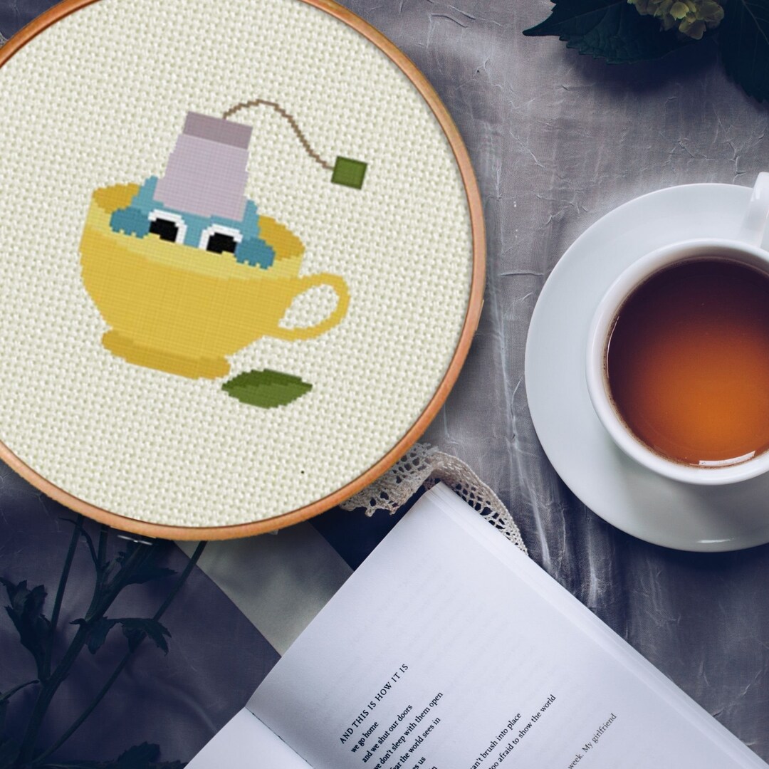 Tea Cup Creature PDF Cross Stitch Pattern Needlecraft - Etsy