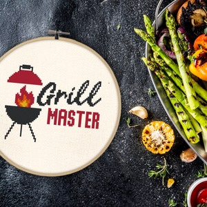 Grill Master PDF Cross Stitch Pattern Needlecraft - Download instantâneo - Gráfico moderno