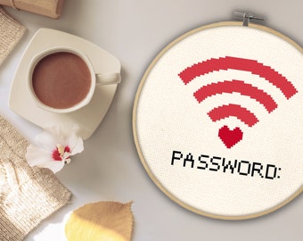 WIFI Sign PDF Cross Stitch Pattern Needlecraft - Instant Download - Modern Chart