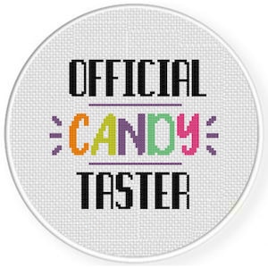 Official Candy Taster PDF Cross Stitch Pattern Needlecraft - Instant Download - Modern Chart
