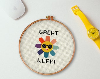 Great Work PDF Cross Stitch Pattern Needlecraft - Instant Download - Modern Chart