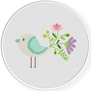 花鳥のクロスステッチチャート、クロスステッチとクロスステッチファン、ニードルクラフトのための素敵なPDFパターン - 即時ダウンロード