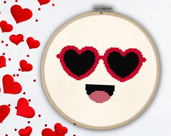 Heartstruck PDF Cross Stitch Pattern Needlecraft - Instant Download - Modern Chart