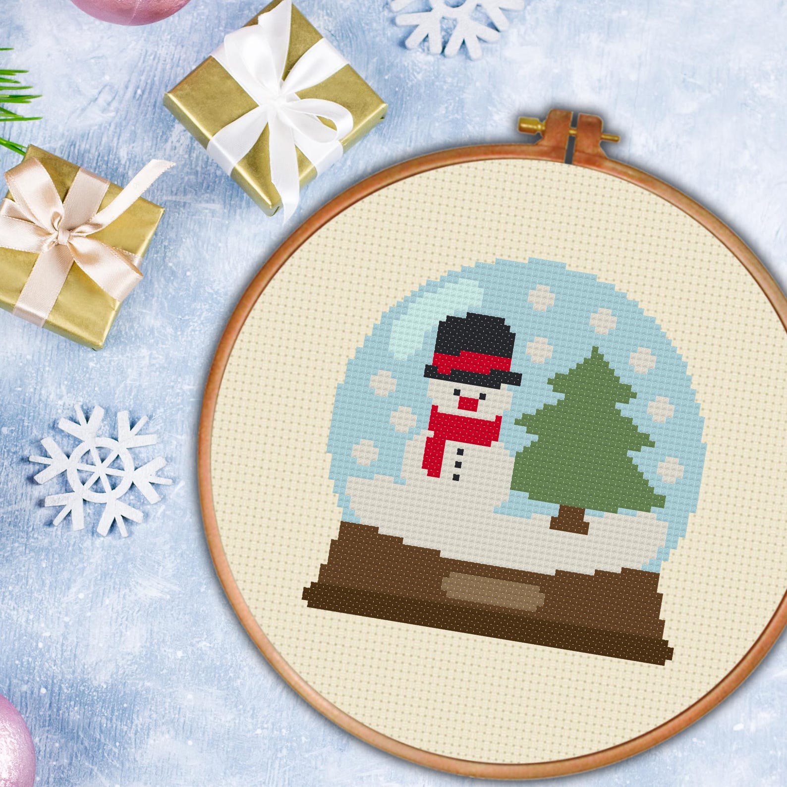 Snow Globe PDF Cross Stitch Pattern Needlecraft - Instant Download ...