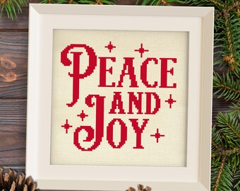 Peace And Joy PDF Cross Stitch Pattern Needlecraft - Instant Download - Modern Chart