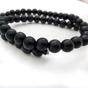 Black Wooden Bead - Wood Beads - Black Bead - 16 in. Strand - 8 mm - Wooden Bead - Round Wood Bead